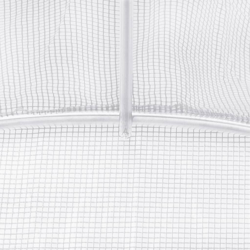 vidaXL Serre avec cadre en acier blanc 6 m² 3x2x2 m