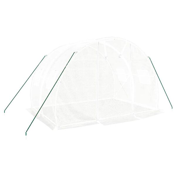 vidaXL Serre avec cadre en acier blanc 6 m² 3x2x2 m