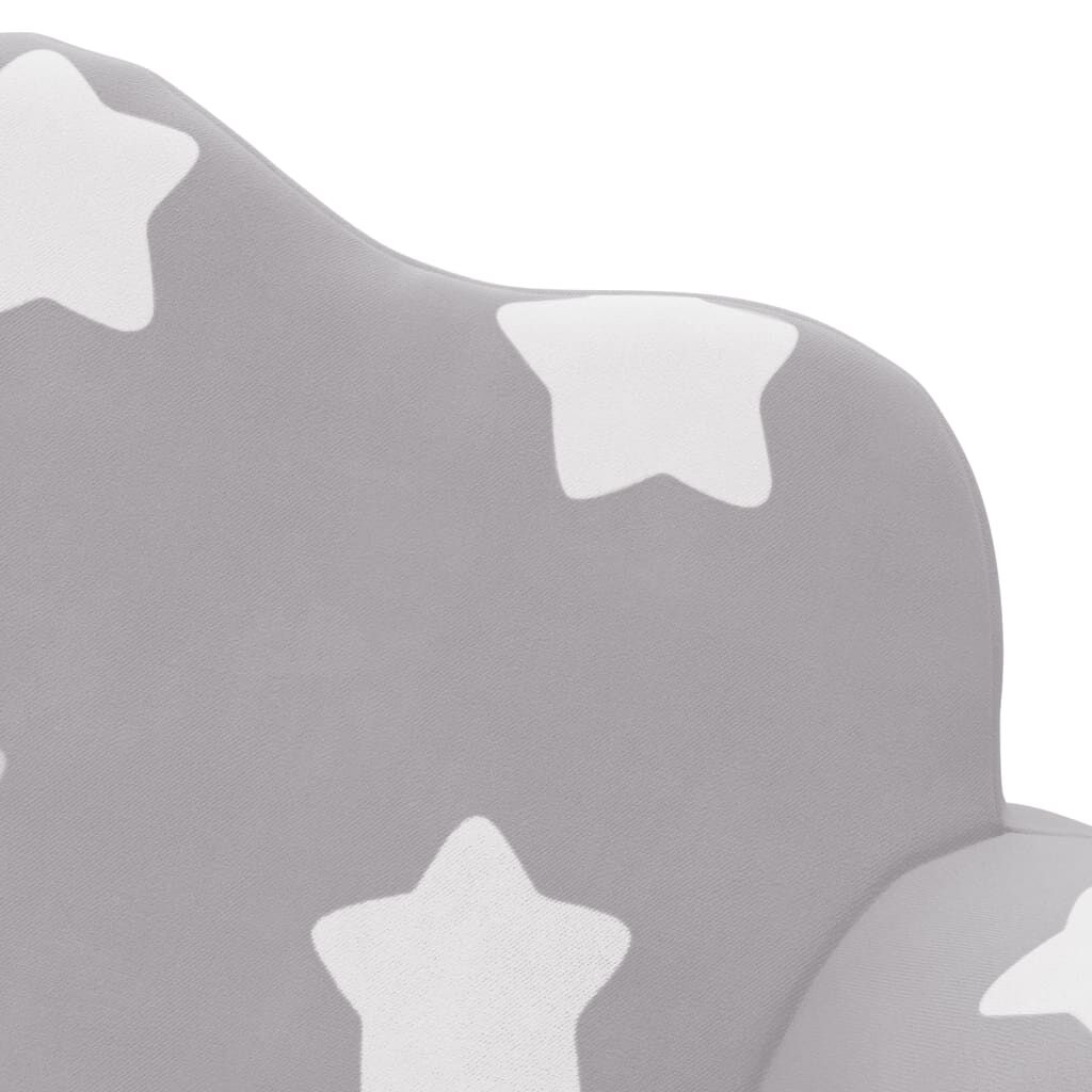 vidaXL Canapé-lit enfant 2 places gris clair étoiles peluche douce