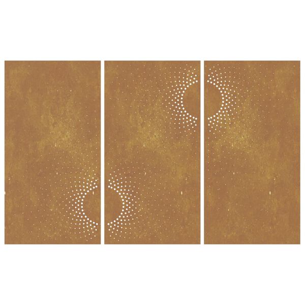 vidaXL Décorations murales jardin 3 pcs 105x55 cm design du soleil