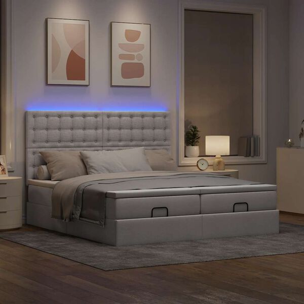 VidaXL Cadre de lit ottoman avec matelas taupe 200x200cm tissu