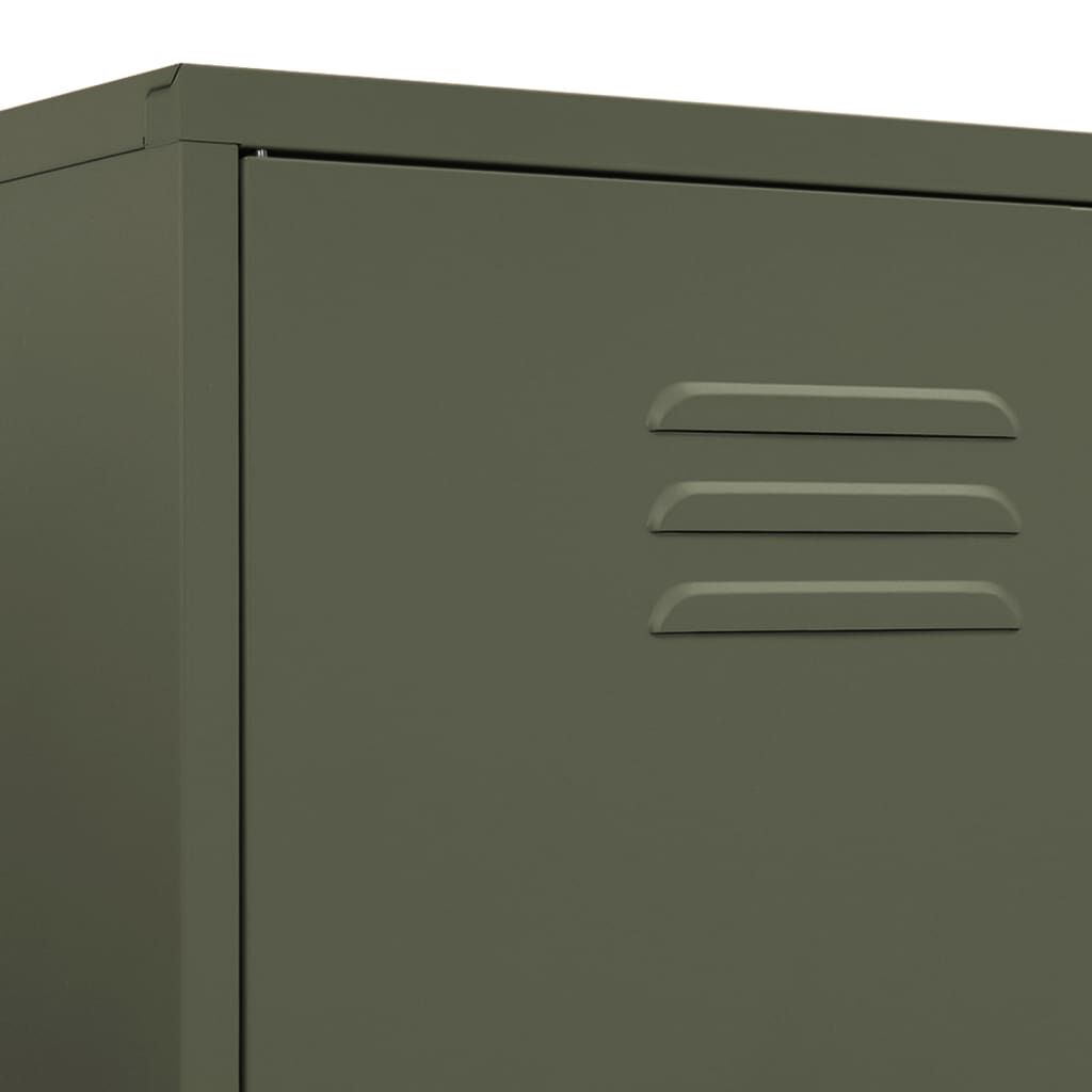 vidaXL Garde-robe Vert olive 90x50x180 cm Acier