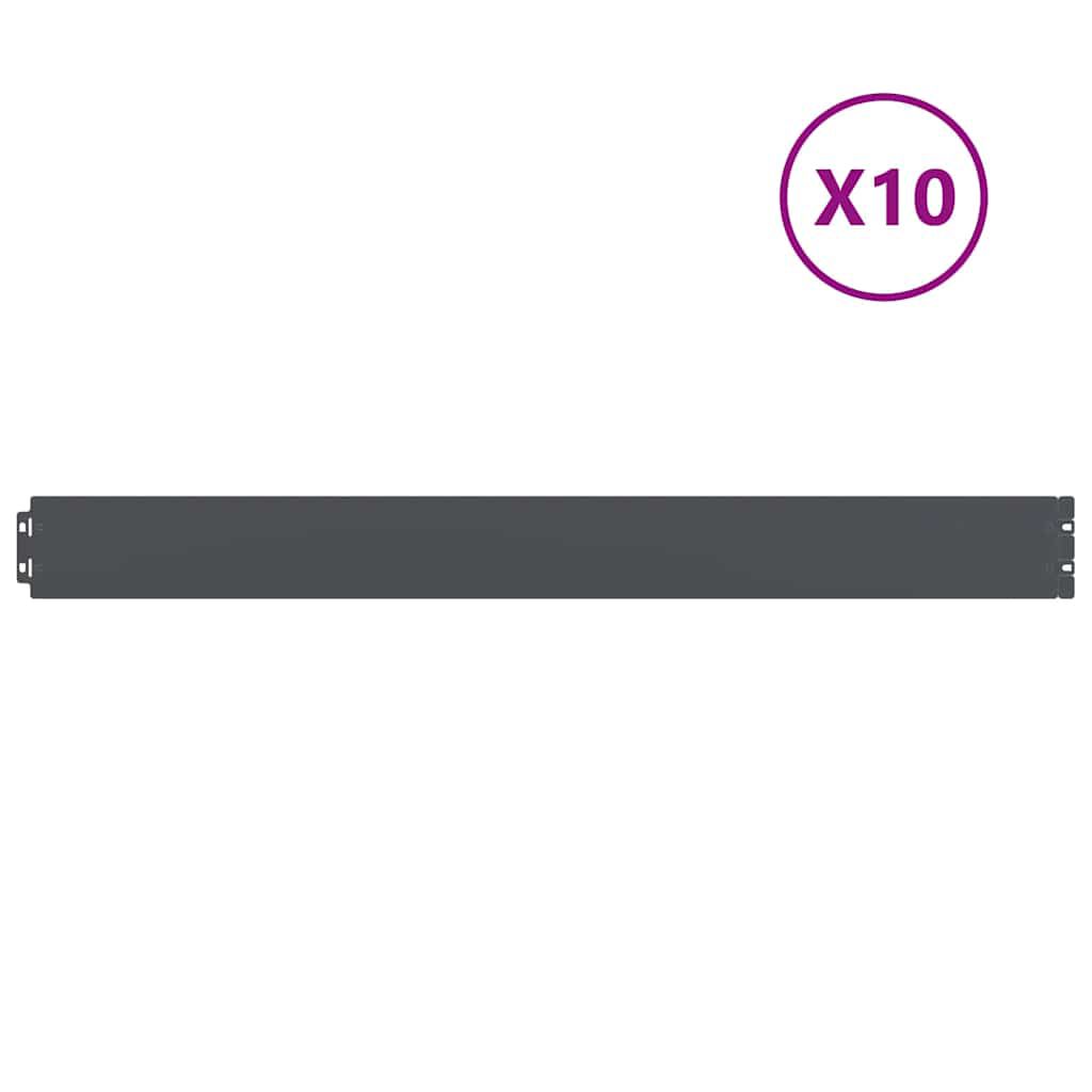 vidaXL Bordures pelouse 10pcs anthracite 10x103cm acier laminé à froid
