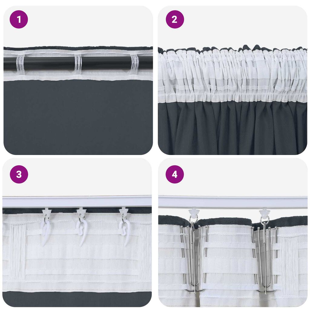 vidaXL Rideaux en velours 2 pcs avec œillets gris argenté 225x140 cm