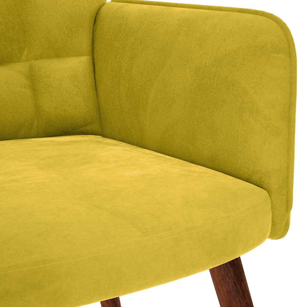 vidaXL Chaise de relaxation avec tabouret jaune velours
