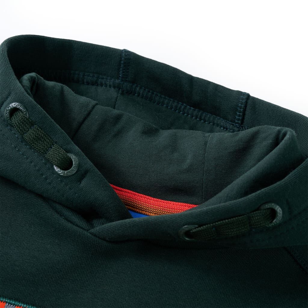 Sweatshirt à capuche pour enfants vert foncé 92