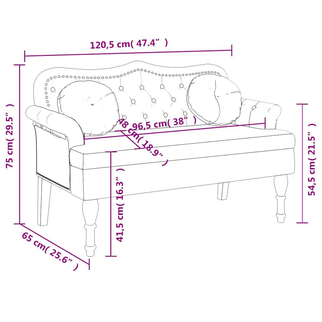 vidaXL Banc avec coussins vert foncé 120,5x65x75 cm velours