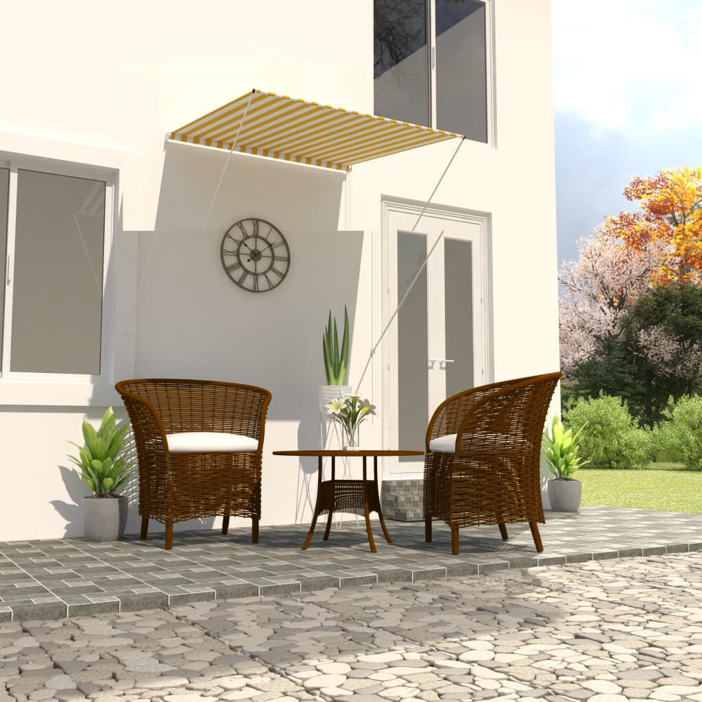 vidaXL Auvent rétractable 100x150 cm Jaune et blanc