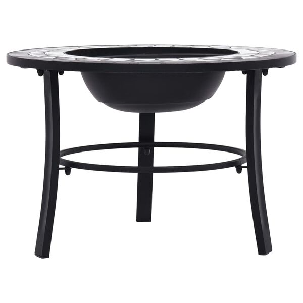 vidaXL Foyer mosaïque Noir et blanc 68 cm Céramique